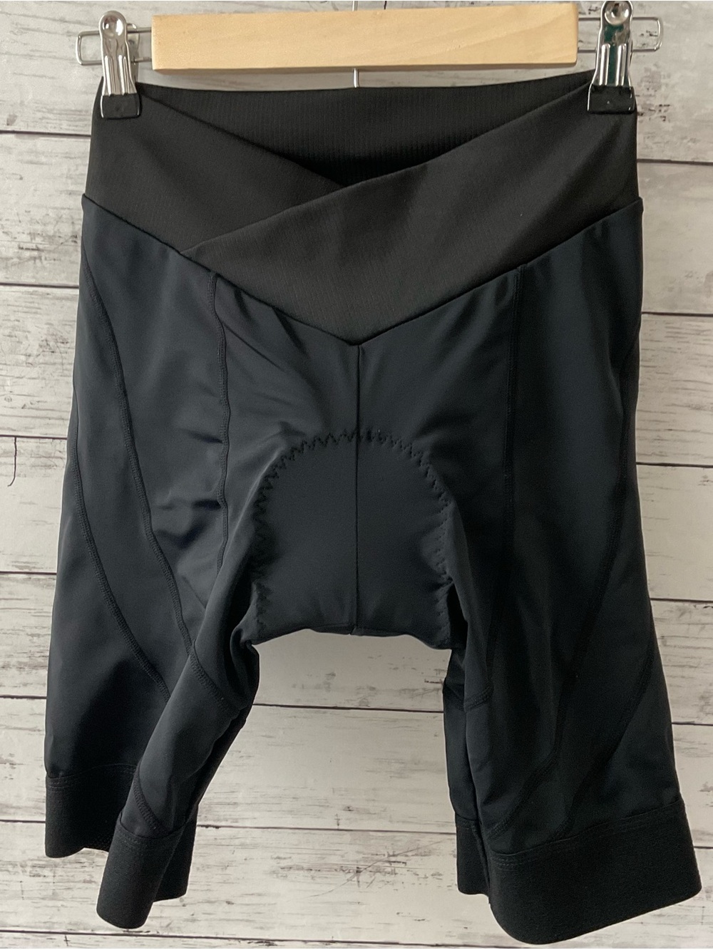 Women’s Black Bike Shorts with Padded Seat - V-Waist Comfort
